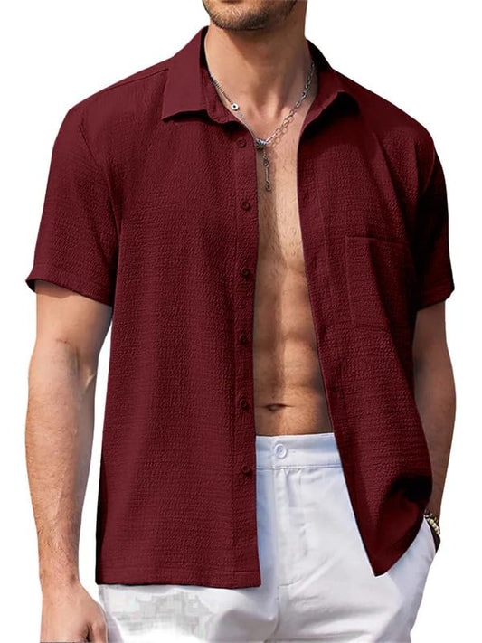 Pinkmint Shirt for Men Stylish Popcorn Textured Shirt