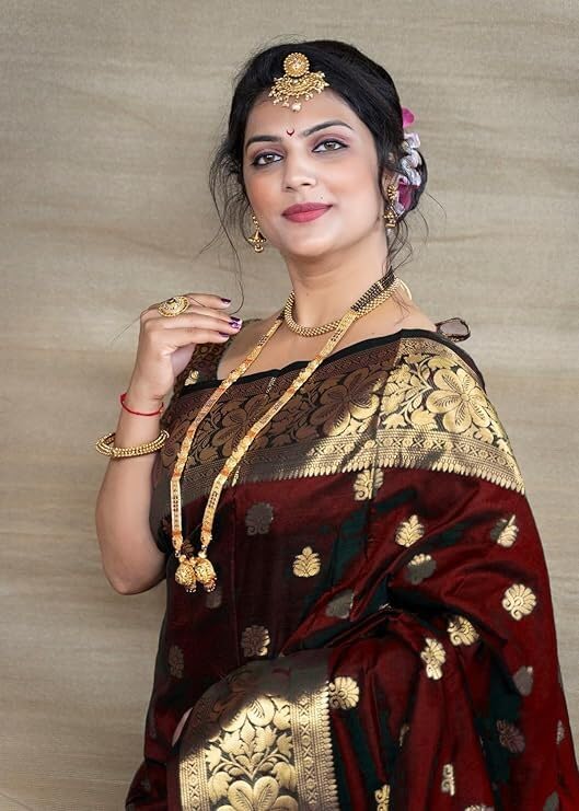 Sugathari Women's Banarasi Saree Pure Kanjivaram Silk Saree