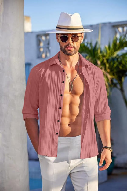 FINIVO FASHION Textured Shirts for Men || Casual Shirt
