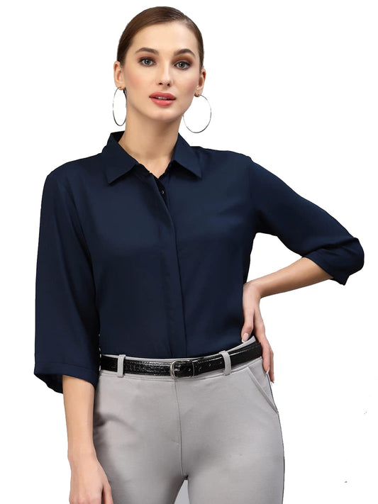 PRIASE B Women's Formal Shirt, 3/4 Sleeve