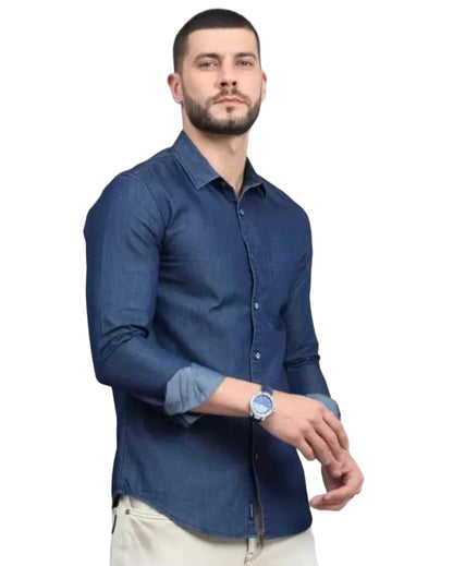 MARK HAYDON Men Denim Full Sleeves Regular Fit