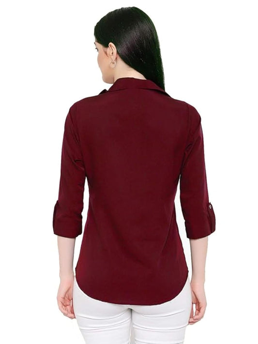 Leriya Fashion Solid Regular Fit Long Tops Oversized Shit