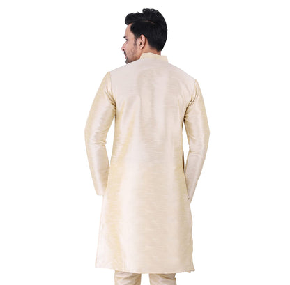 ZYMIN Men's Silk Blend Knee Length Solid Color Style