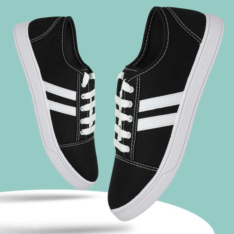 FREE KICKS Classic Black Sneakers for Men - alphahostel.in