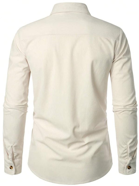 MiraMichi Corduroy Men's Full Sleeve Casual Striped