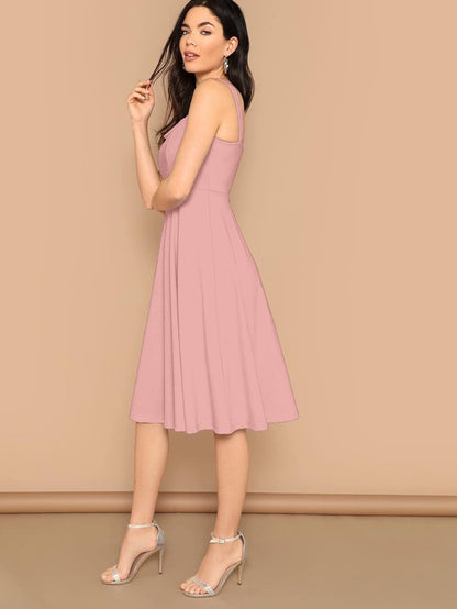 Aahwan Women's Fit And Flare Midi Dress