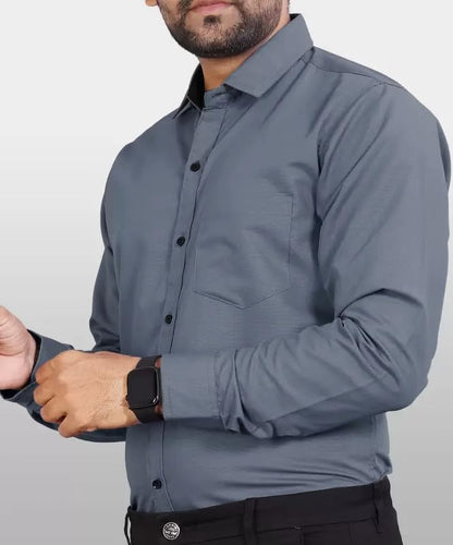 Tee Projekt Shirt for men Cotton Spread Collar Long Sleeve
