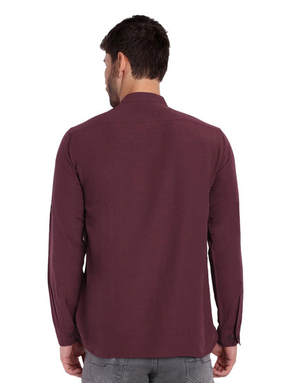 KNIGHT VICTORY Men Solid Cotton Linen Straight Kurta