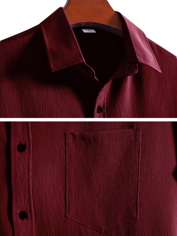Pinkmint Shirt for Men Stylish Popcorn Textured Shirt