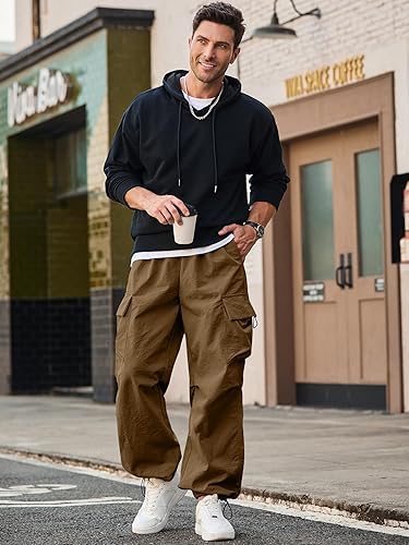 AREAL FASHION Men's Cargo parashuit Trousers