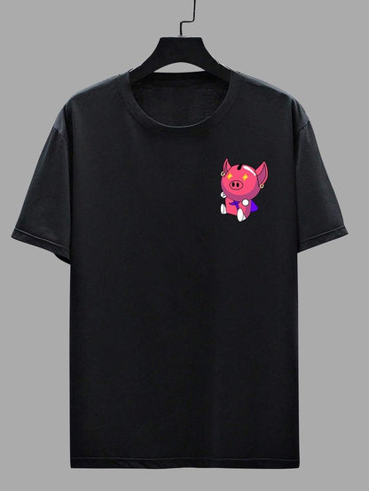CHKOKKO Women's Polyester Oversized Fit Oversized Round Neck Drop Shoulder Printed T-Shirt