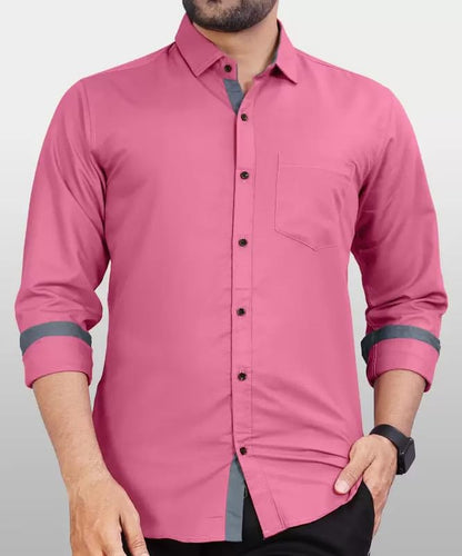 Tee Projekt Shirt for men Cotton Spread Collar Long Sleeve