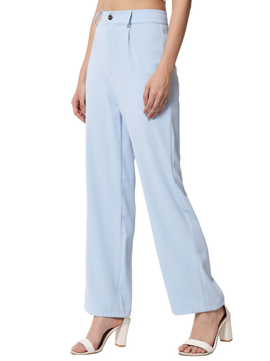 KOTTY Women's Straight Fit Mid Rise Solid Polyester