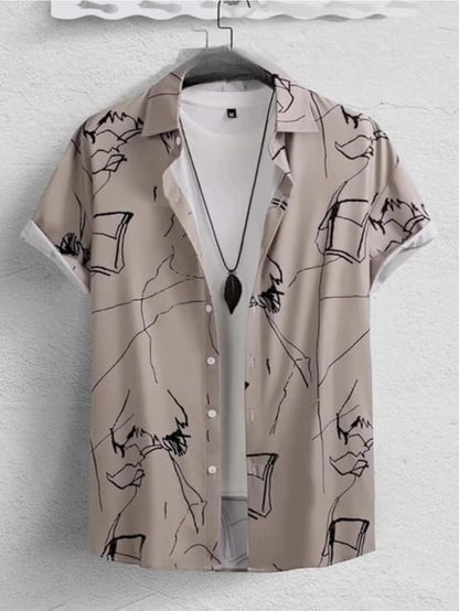 ARZ Fashion Men's Cotton Printed Regular Fit Shirt