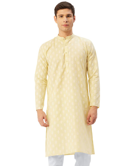 Jompers Men's Cotton Floral Printed Kurta