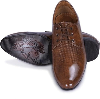 DE LOYON Men's Patent Leather Derby Formal Shoes - alphahostel.in