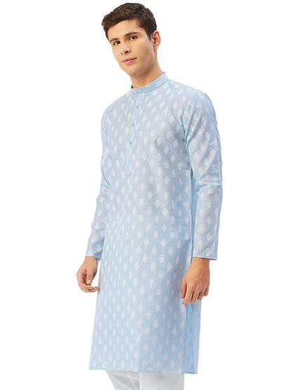 Jompers Men's Cotton Floral Printed Kurta