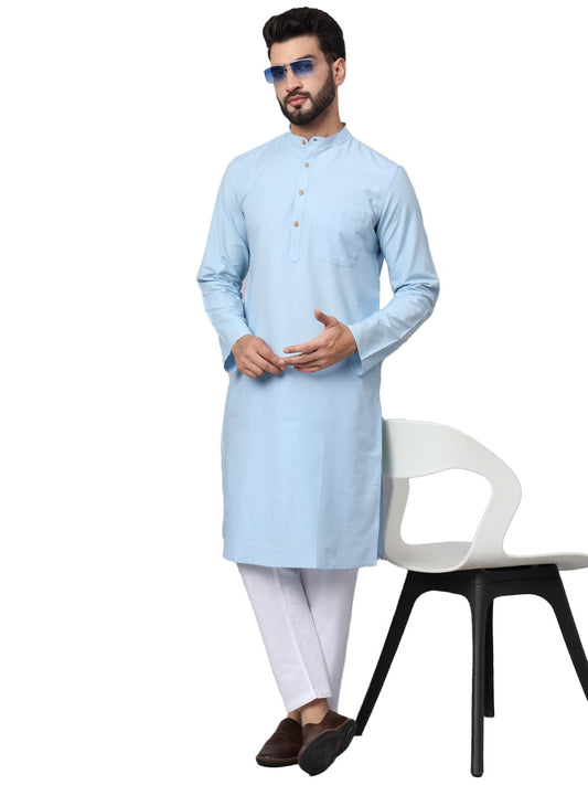 CHIKAN Men's Cotton Regular Premium Long Kurta