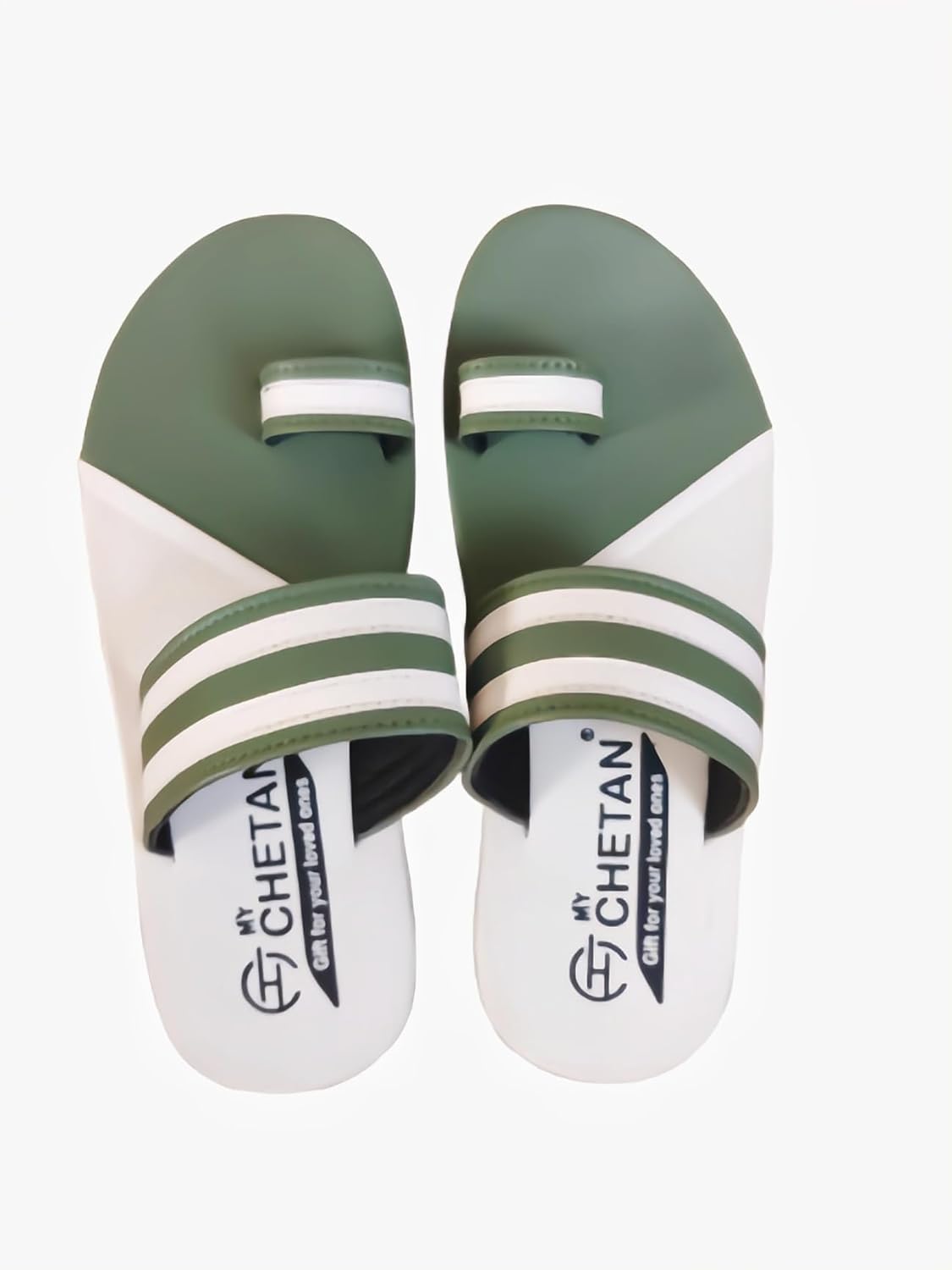 Men's Toe Ring Sandals, Orange and White Stripes - alphahostel.in