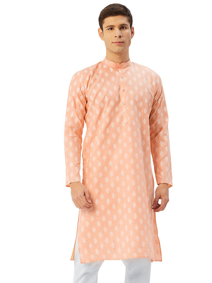 Jompers Men's Cotton Floral Printed Kurta