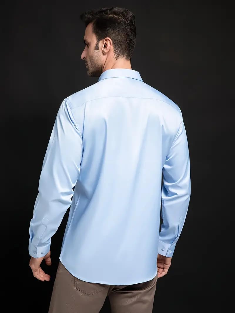 IndoPrimo Men's Stylish Solid Satin Casual Shirt