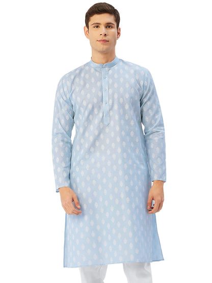 Jompers Men's Cotton Floral Printed Kurta