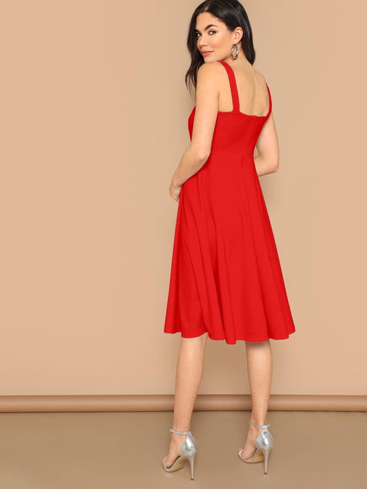 Aahwan Women's Fit And Flare Midi Dress