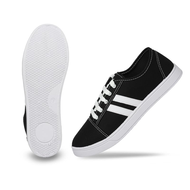 FREE KICKS Classic Black Sneakers for Men - alphahostel.in