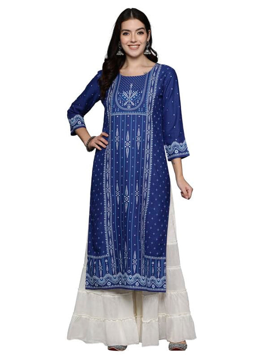 INDO ERA Women's Cotton Straight Fit Straight Kurta