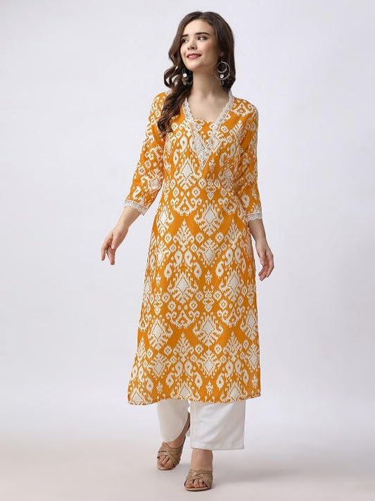 Fashion Shoppe Women's Rayon Kurti and Pant Set