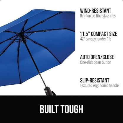 Portable Auto Travel Umbrella - Windproof for Rain