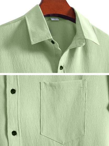 Pinkmint Shirt for Men Stylish Popcorn Textured Shirt