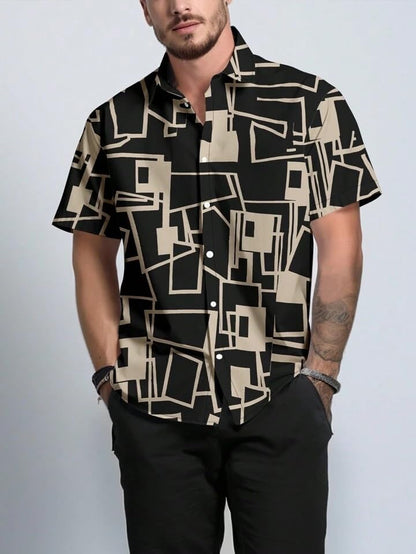 LookMark Men's Vibrant Printed Half Sleeve Loose Fit