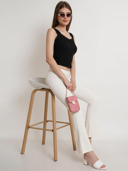 POPWINGS Casual Solid Regular Fit Solid Trouser