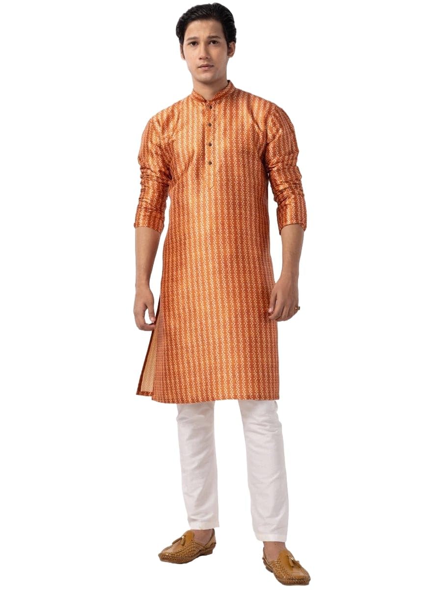 LookMark Men's Cotton Blend Printed Long Kurta