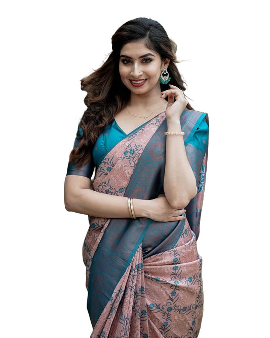 Yashika Women Kanjivaram Silk Weaving Banarasi Saree