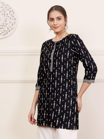 WAY SAFE Women's Cotton Blend Printed Tunic Top