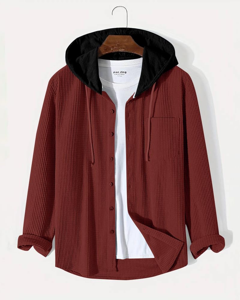 Monk Men's Solid Regular Fit Shirt | Shirt with Hood