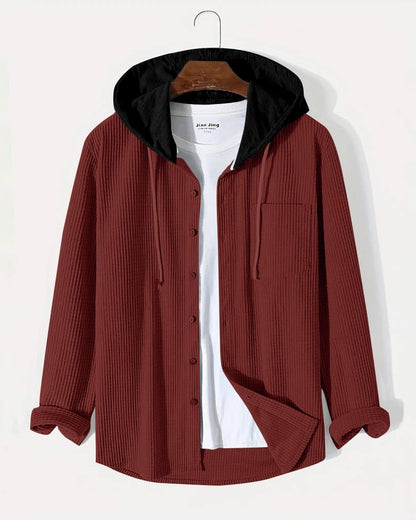 Monk Men's Solid Regular Fit Shirt | Shirt with Hood