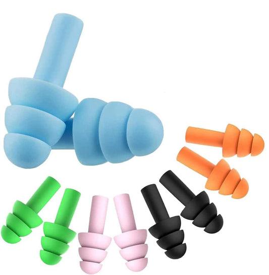 Reusable Silicone Earplugs, 5 Pairs of Noise Reduction