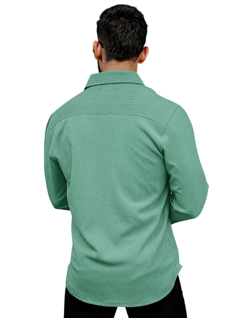 Men's Regular Fit Poly Popcorn Casual Shirt