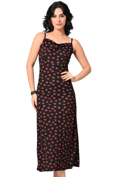 SAKSHI TRADER Women's Elegant Black Bodycon Midi Dress