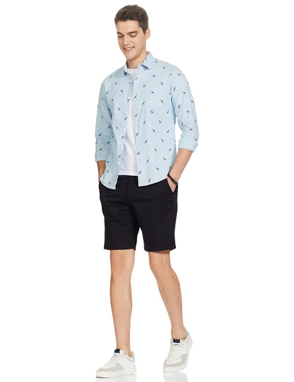 KETCH Men's Cotton Slim Fit Printed Full Sleeve Shirt