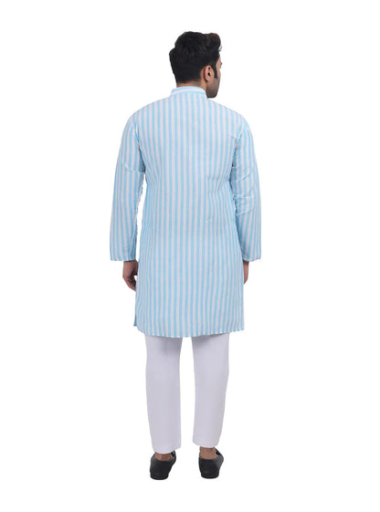 A F COLLECTION STORE Men's Khadi Cotton Striped Casual Long Kurta | Long Sleeves for Men | Regular Fit Cotton Stripedd Long Kurta