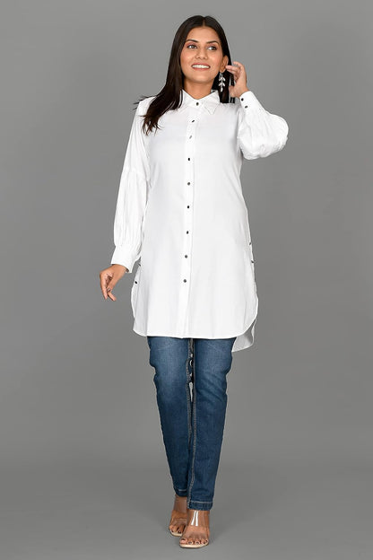 Myorica Women Regular Fit Spread Collar Casual Shirt