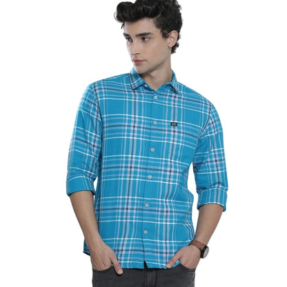 The Indian Garage Co Men's Cotton Slim Fit Checkered