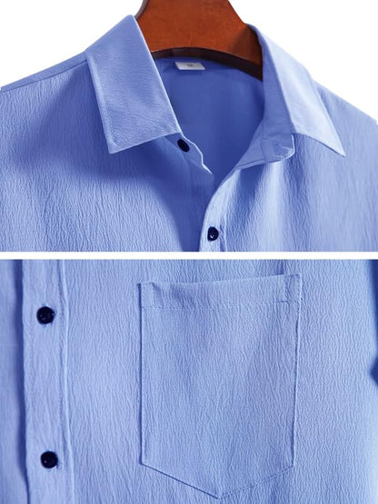 Pinkmint Shirt for Men Stylish Popcorn Textured Shirt