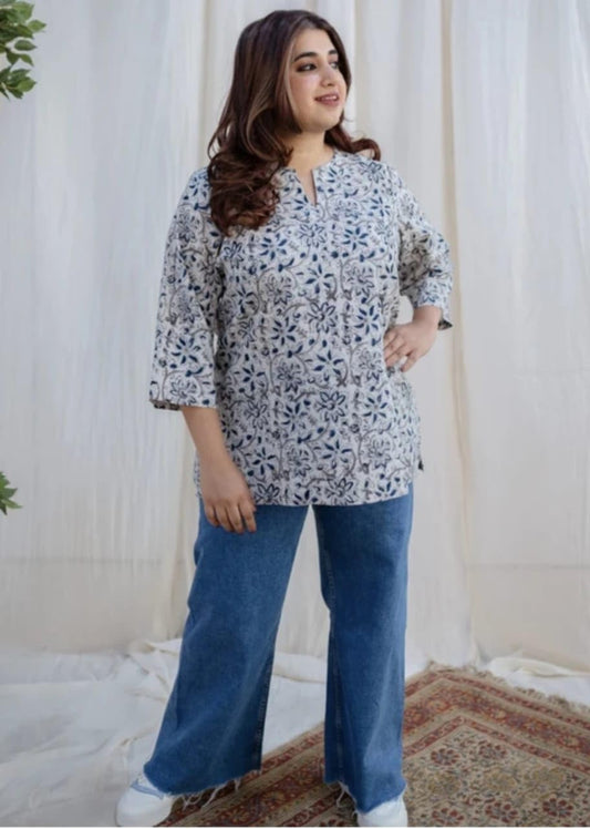 Kashis Creations Floral Print Rayon Long Kurta for Women