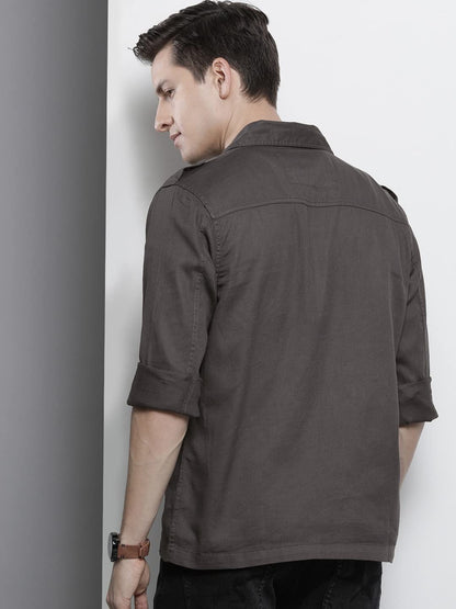 The Indian Garage Co Men's Cotton Slim Fit Solid