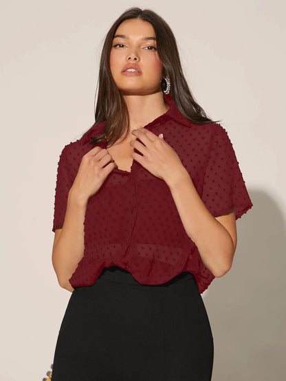 Aahwan Women's & Girls' Solid Semi-Sheer Oversized Fit Shirt